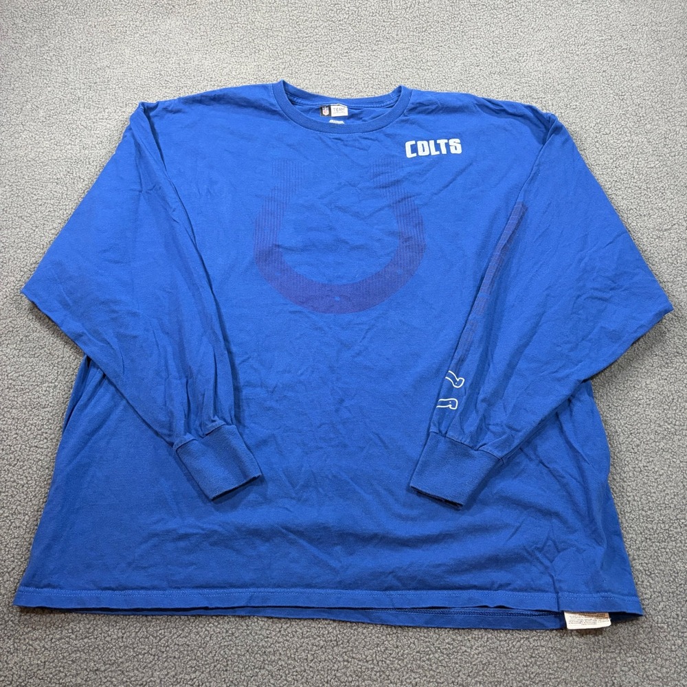 NFL Team Apparel Long Sleeve Shirt Mens 3XL Blue Indianapolis Colts Graphic Tee